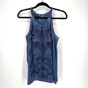 INC International Concepts Tank Top Womens Medium Embroidered Floral Beaded Boho